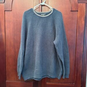 Eddie Bauer Men's Navy Waffle Texture Crewneck Sweater Size XXL Tall